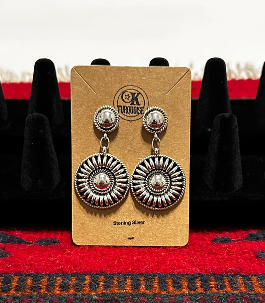 Concho Dangle Stud Earrings by Thomas Charley