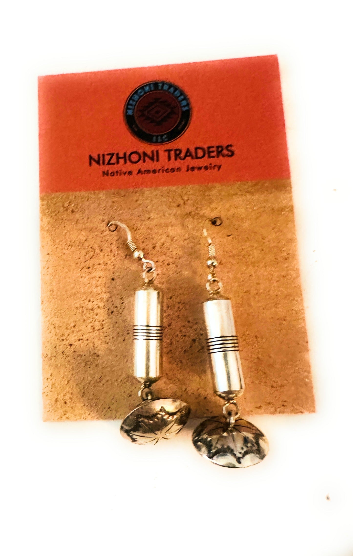 Navajo Hand Stamped Sterling Silver Dangle Earrings