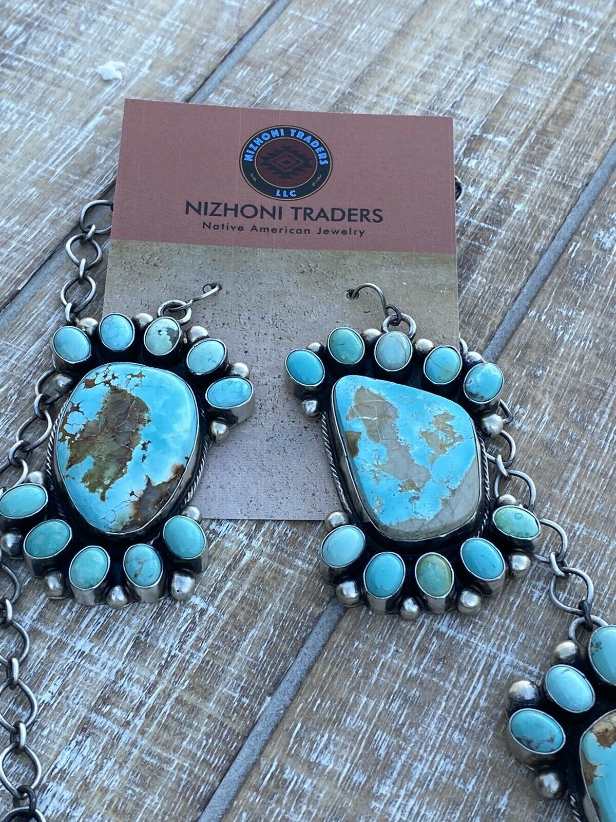 Carico Lake Turquoise Necklace Set By Kathleen Chavez Signed