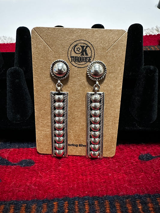 Sterling Silver Button Dangle Earrings by Colton Charley
