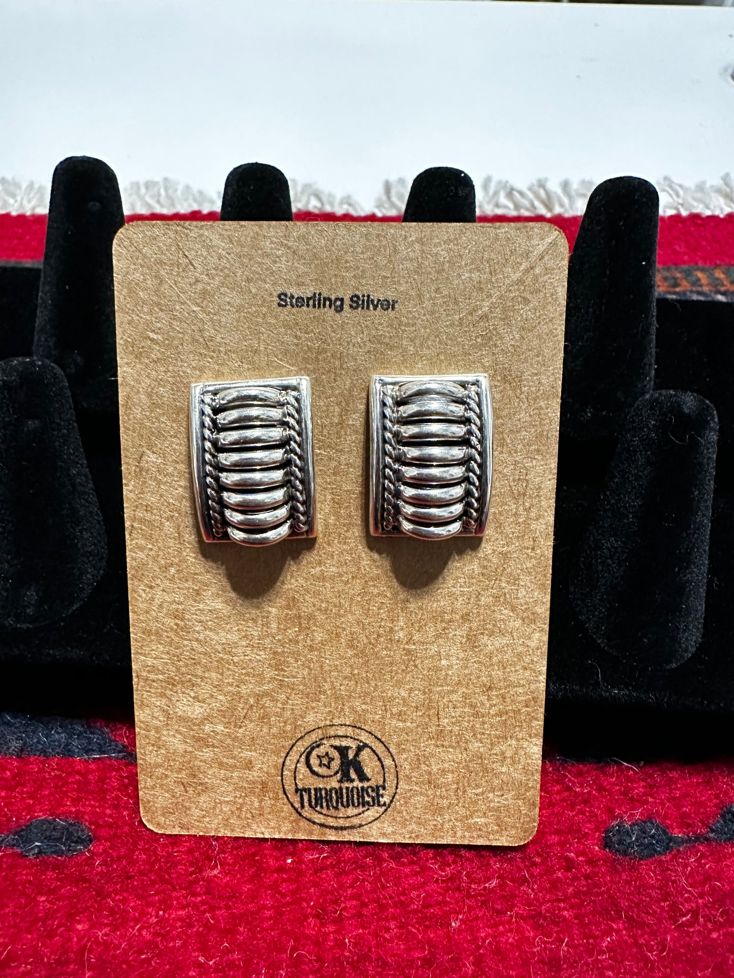 Sterling Silver 8-coil Post Earrings by Thomas Charley
