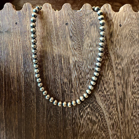 Sterling Silver 16" 7mm Navajo Pearl Necklace