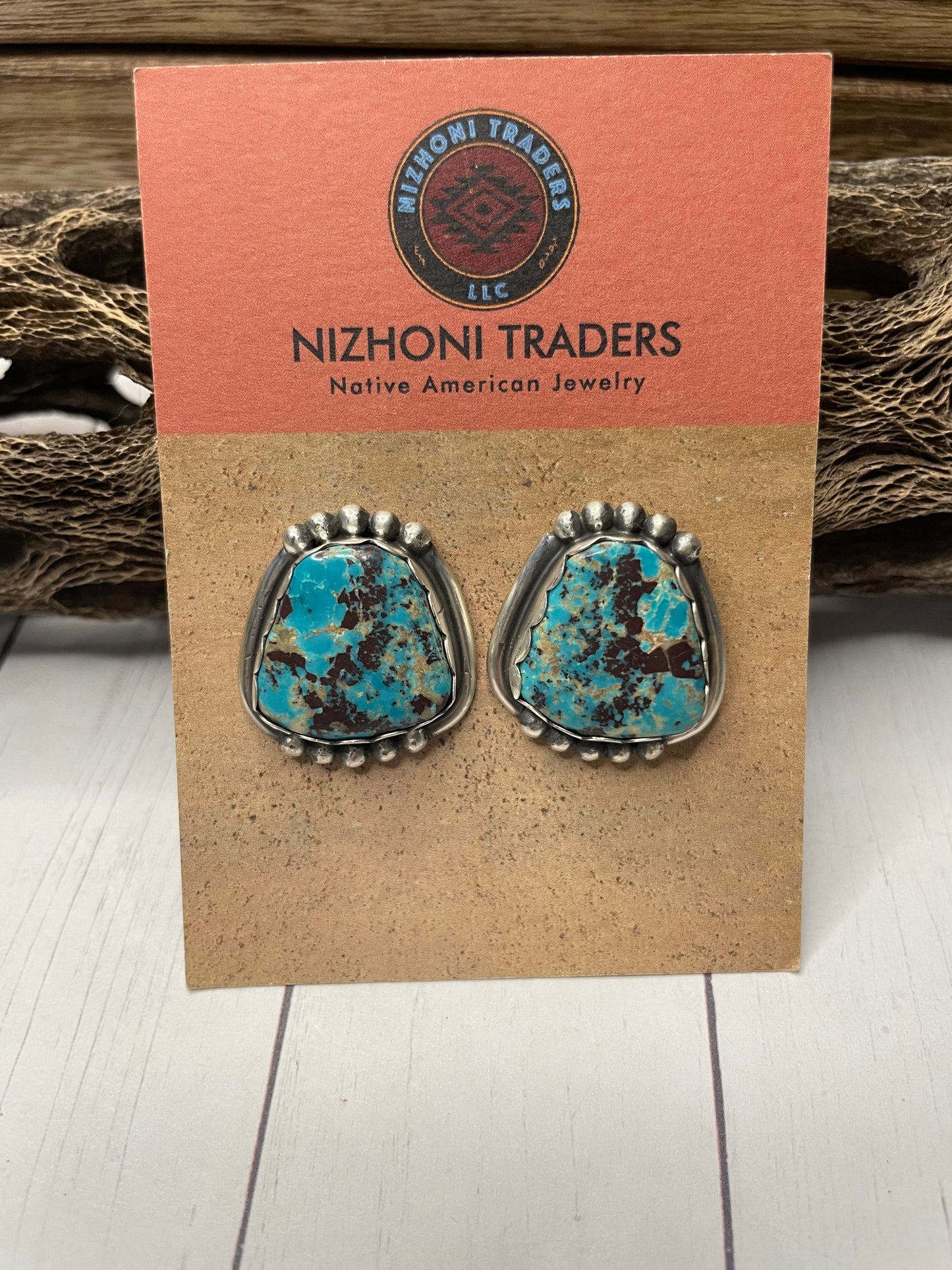 Navajo Sterling Silver & Turquoise Post Earrings