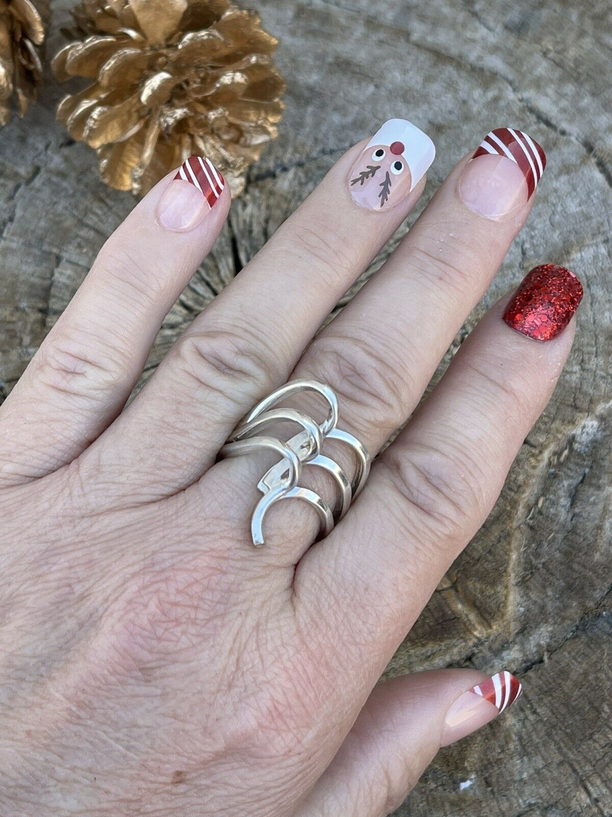 Beautiful Navajo Sterling Silver Swirls Wave Ring