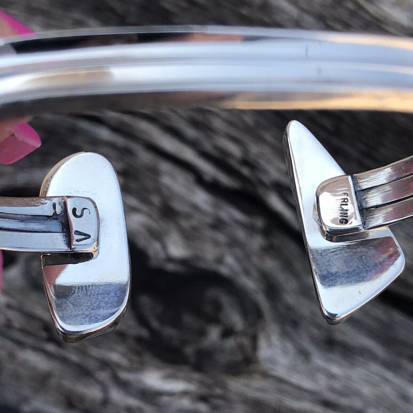 Navajo Spiny Oyster & Sterling Silver  Bracelet Cuff Signed