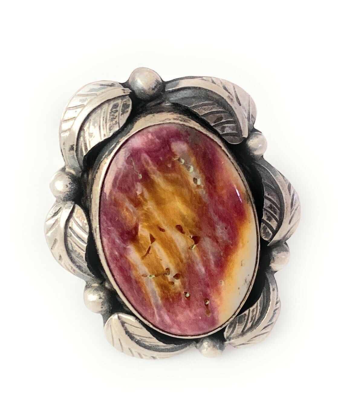 Beautiful Purple Spiny & Sterling Silver Navajo Ring Size 6 By Betta Lee
