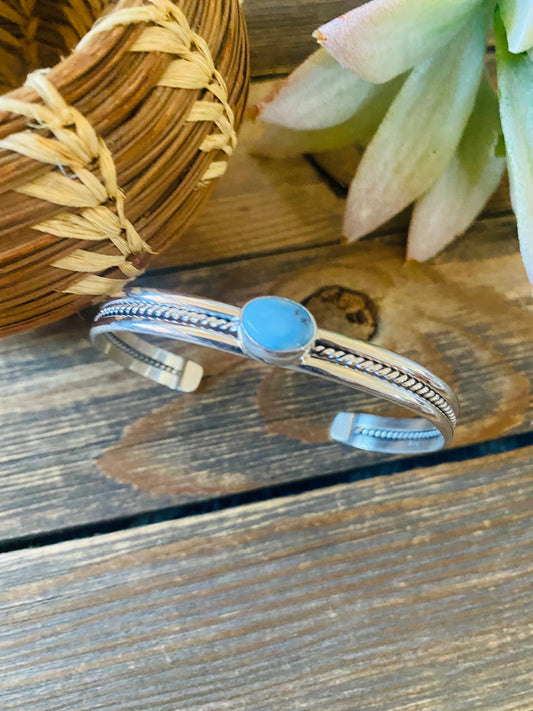 Navajo Sterling Silver & Golden Hills Turquoise Cuff Bracelet