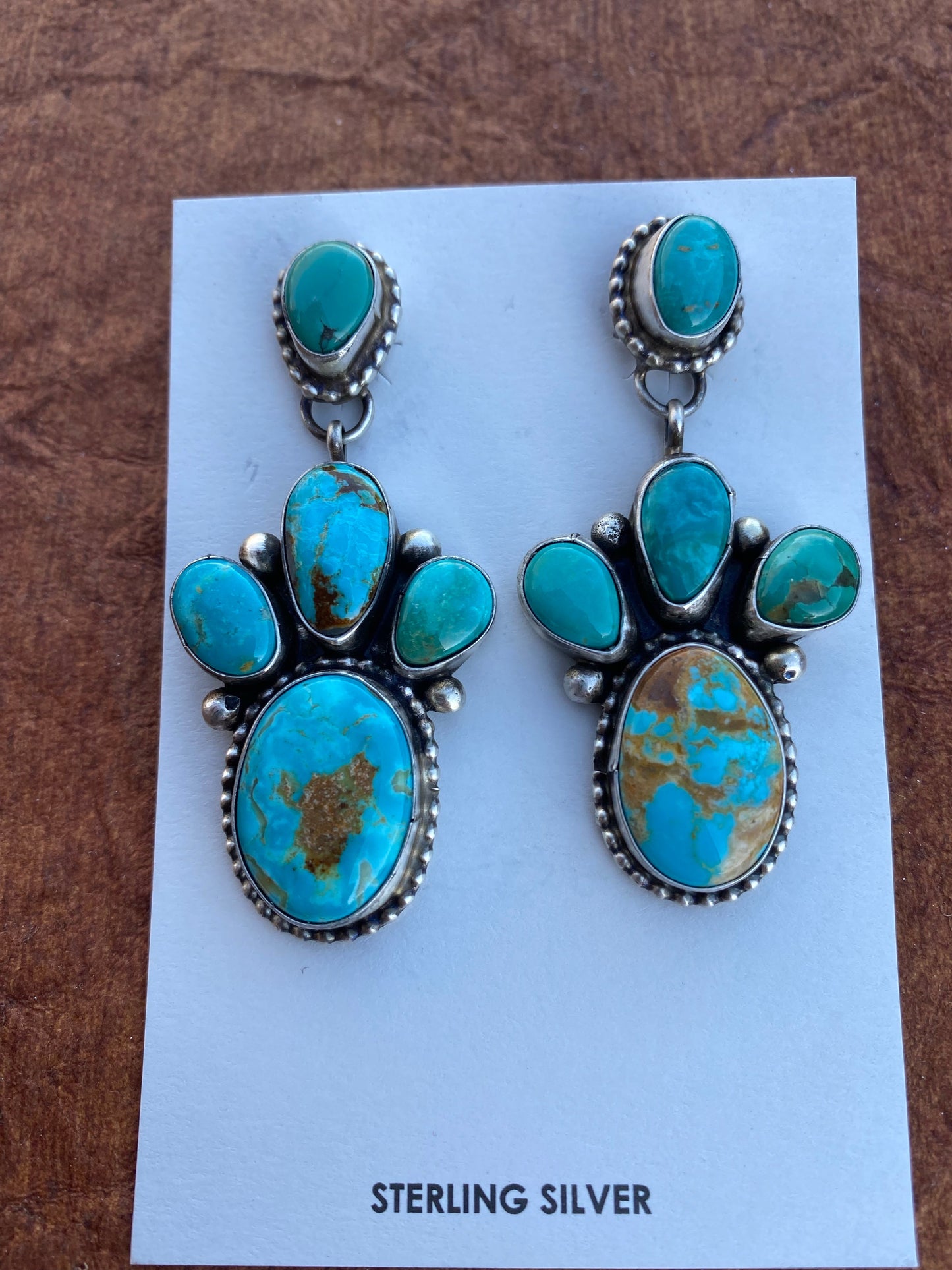 Navajo Royston Turquoise dangles by Sheila Becenti