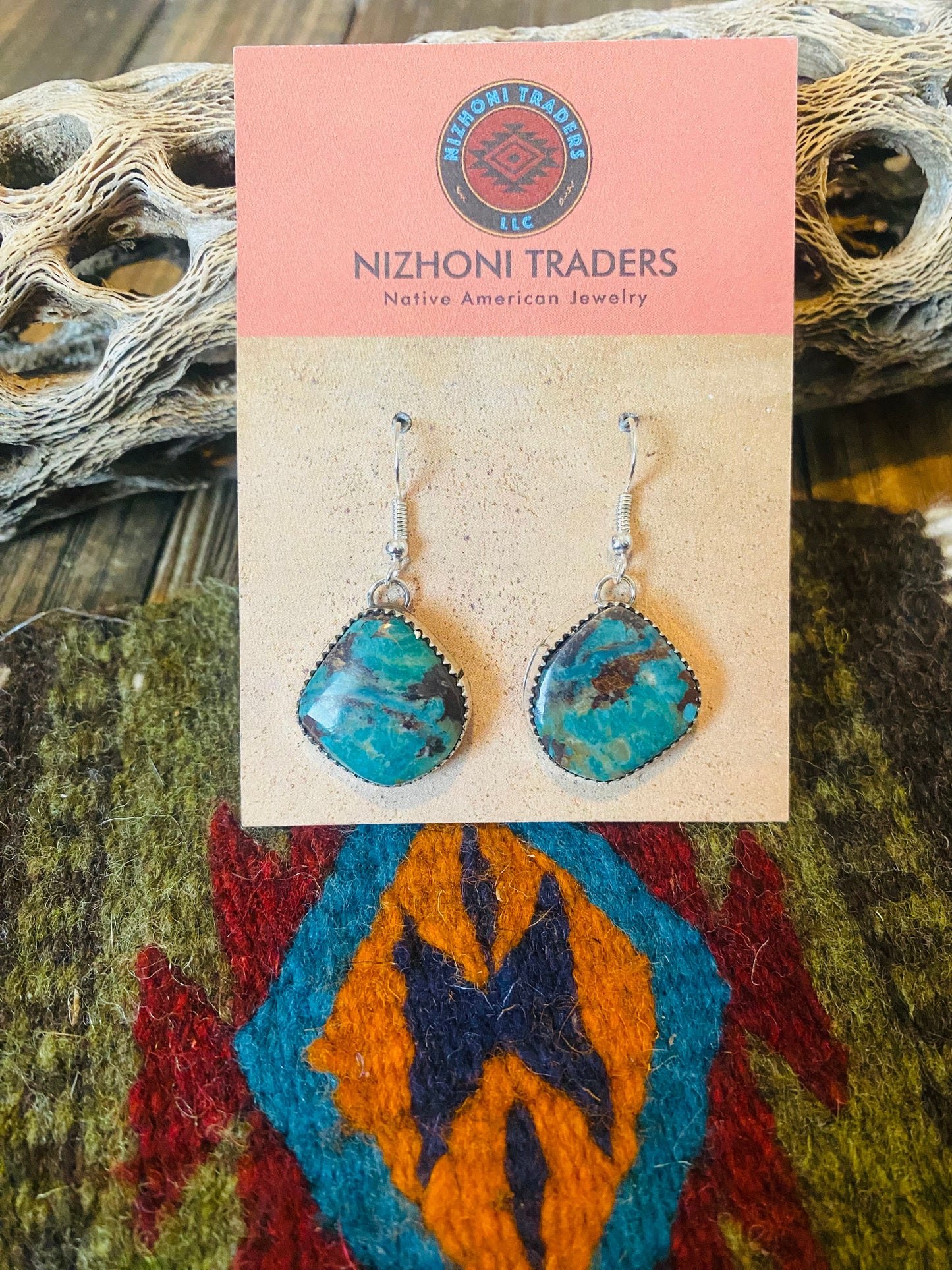 Navajo Turquoise & Sterling Silver Dangle Earrings