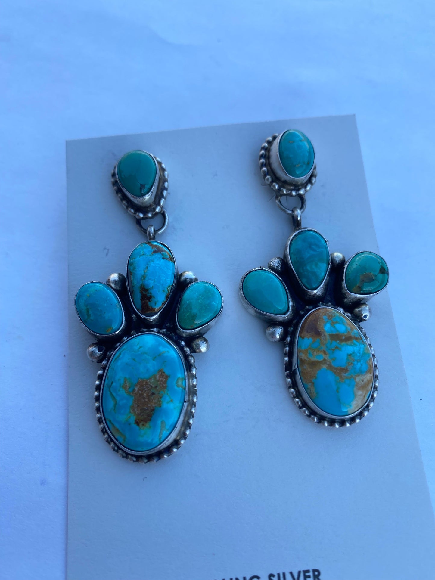 Navajo Royston Turquoise dangles by Sheila Becenti