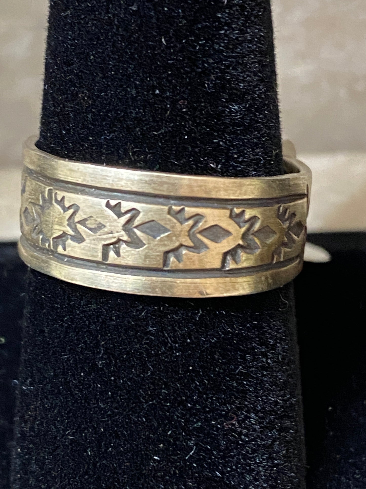 Sterling Silver Tribal Ring Size 9.5