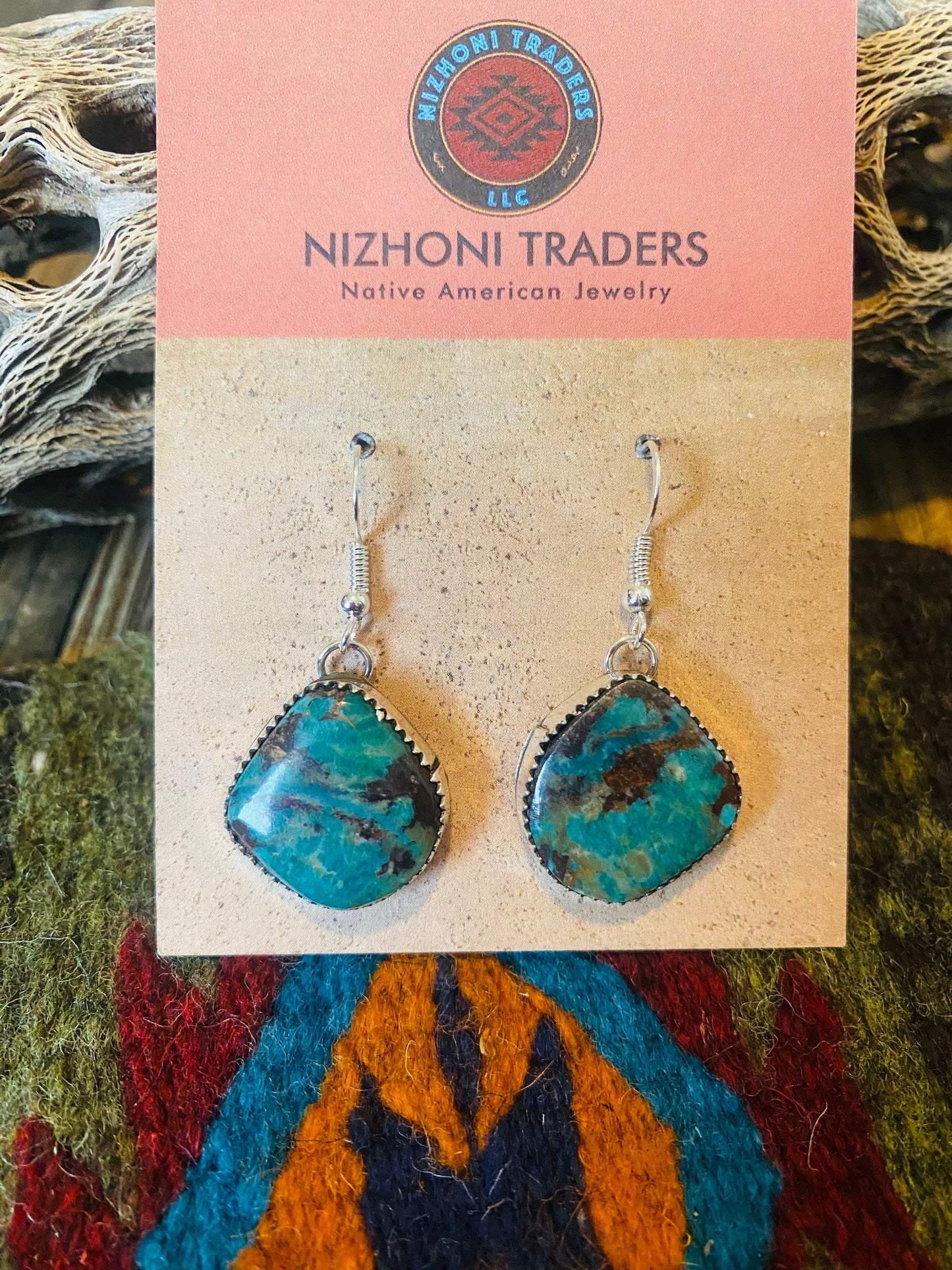 Navajo Turquoise & Sterling Silver Dangle Earrings