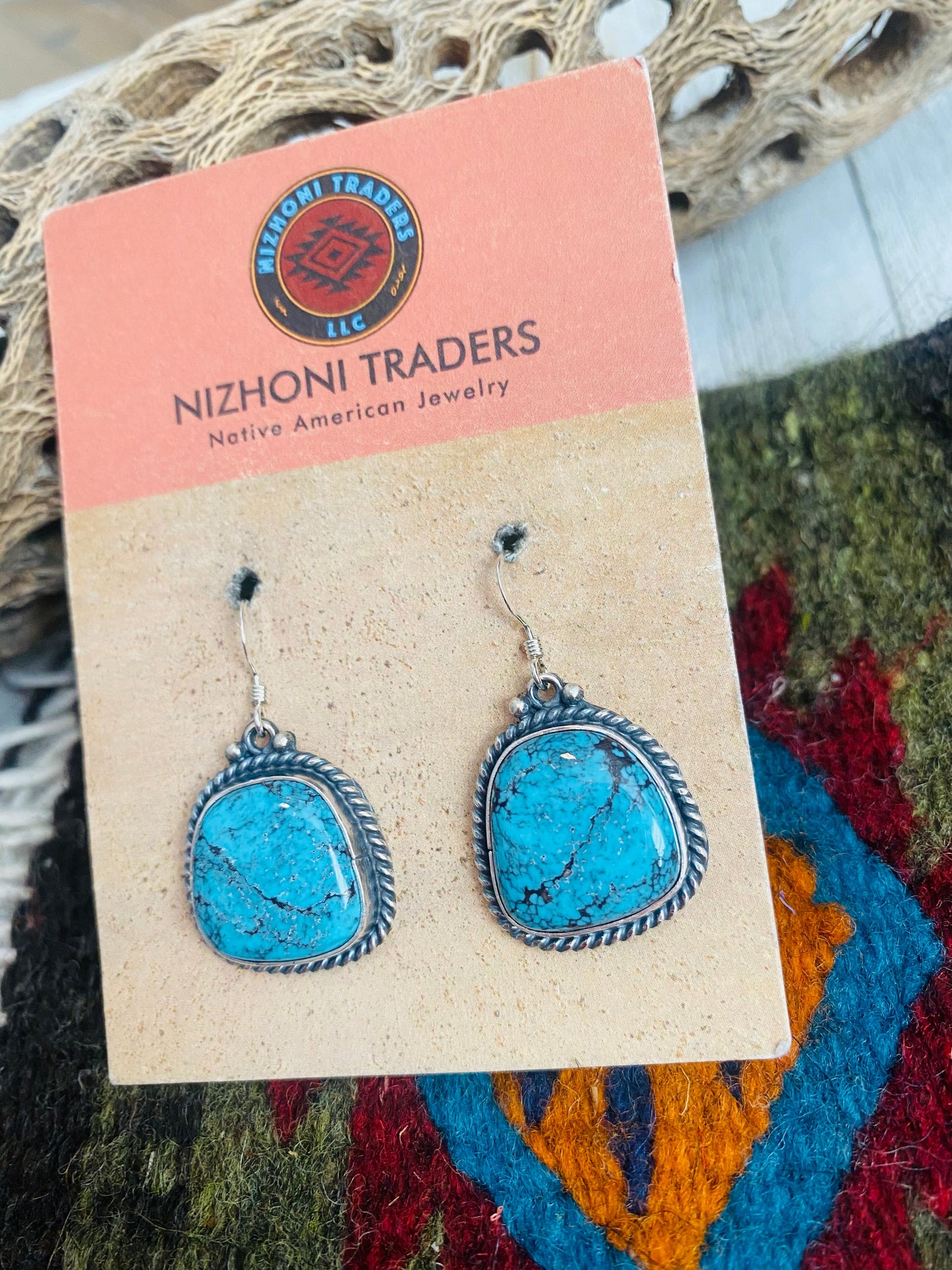 Navajo Turquoise & Sterling Silver Dangle Earrings