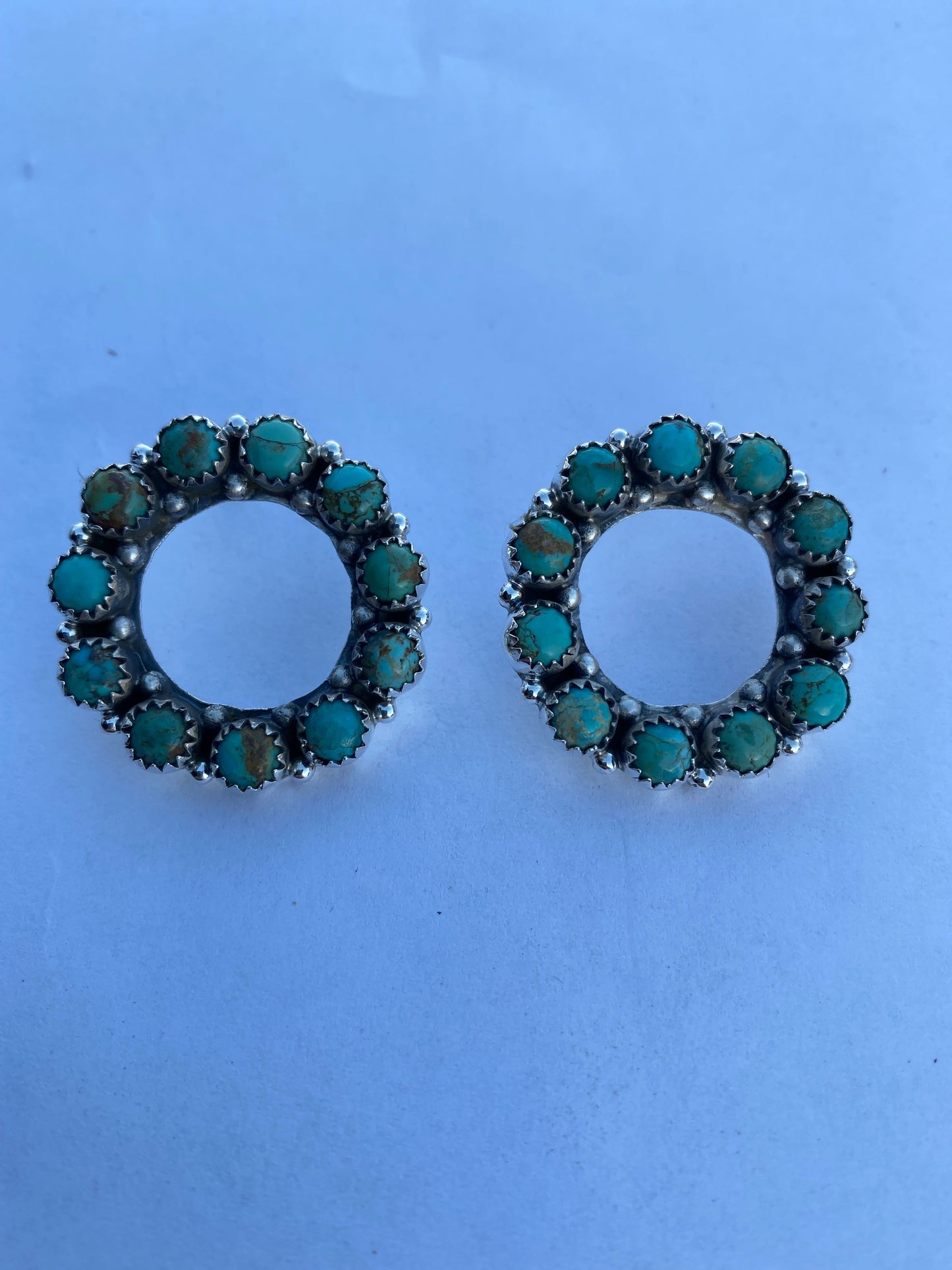 Circle Handmade Royston Turquoise Post Earrings