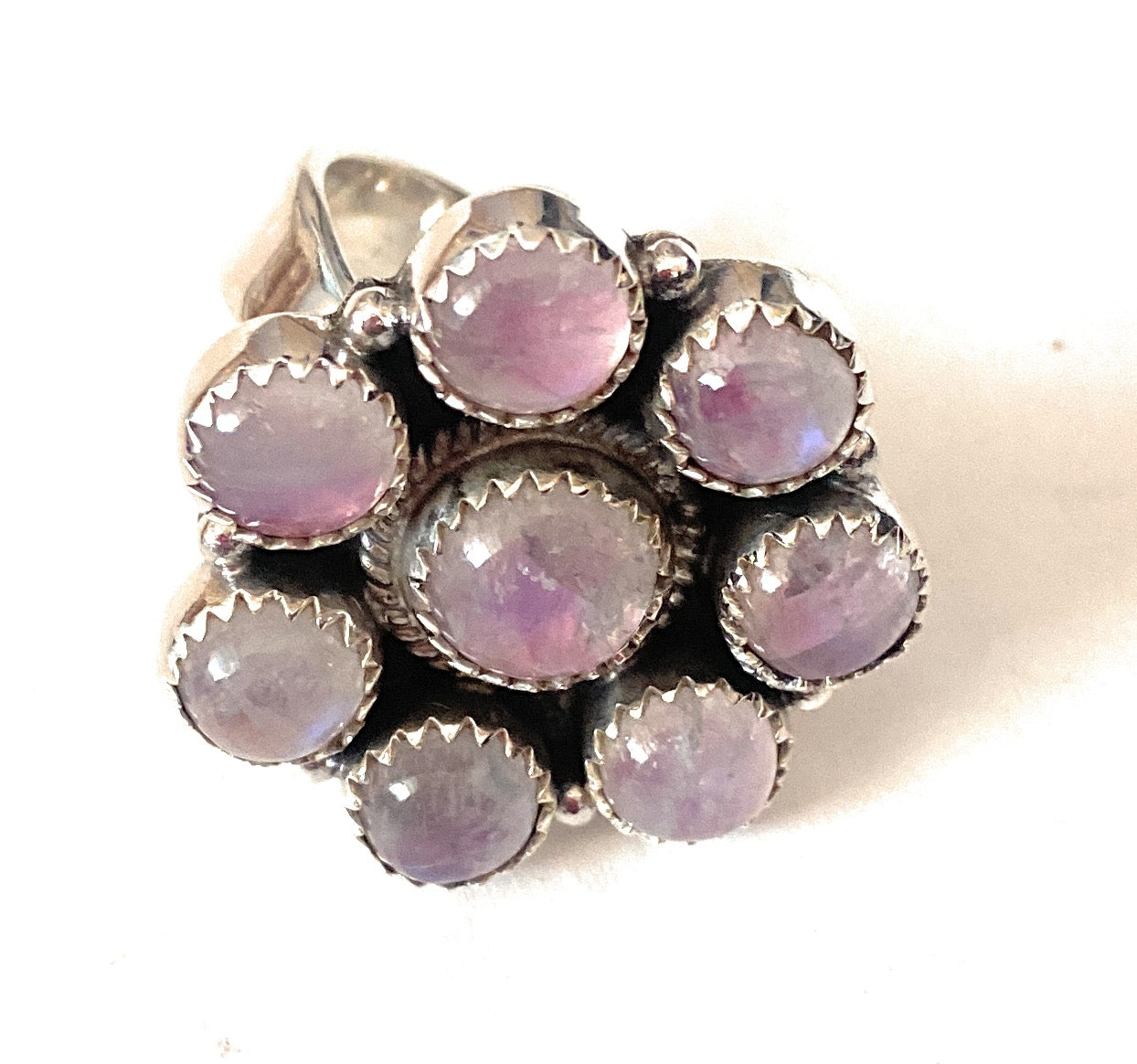 Handmade Sterling Silver & Agate Cluster Adjustable Ring