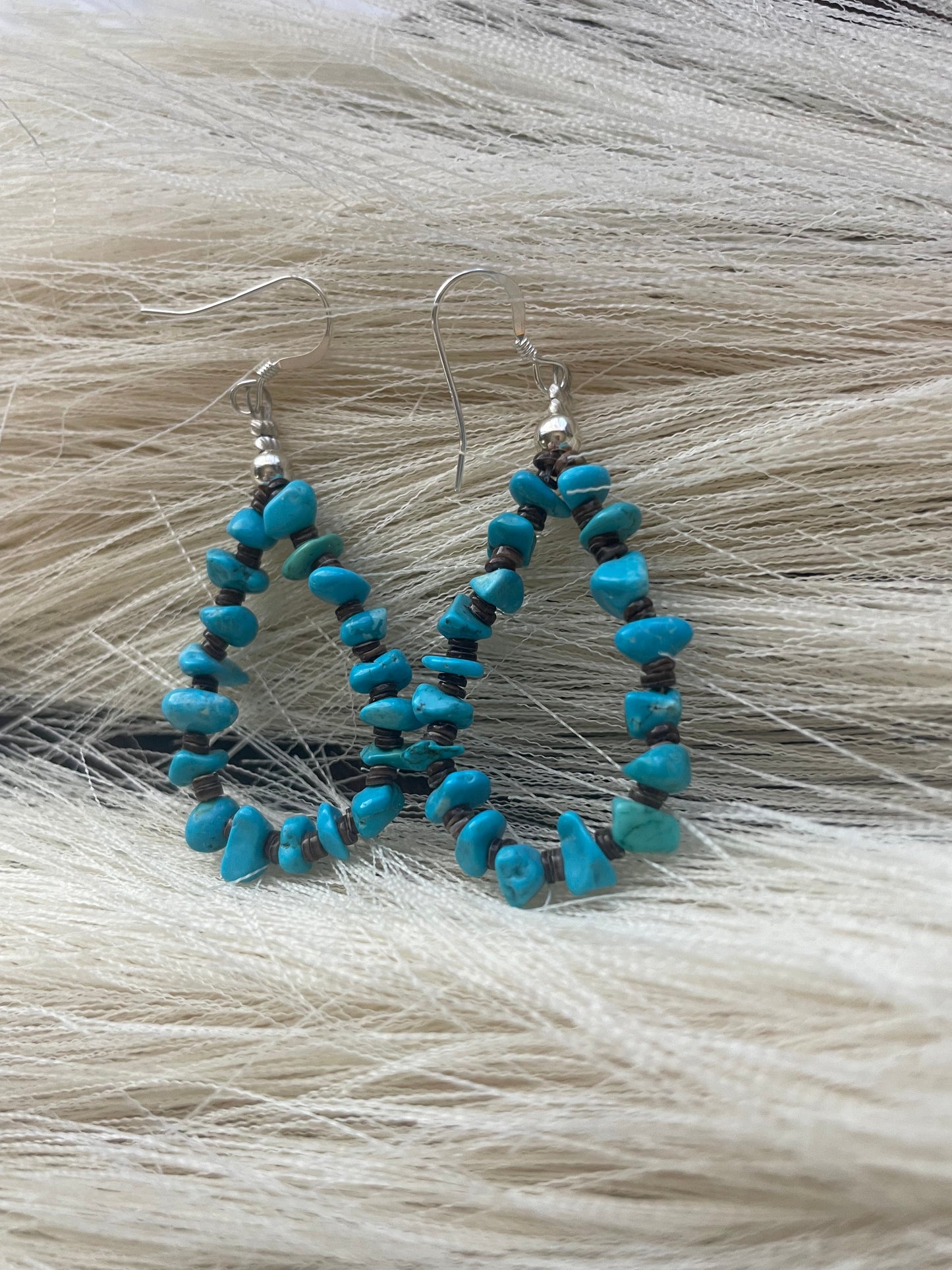 Navajo Sterling Silver Turquoise Chips Earrings-sm