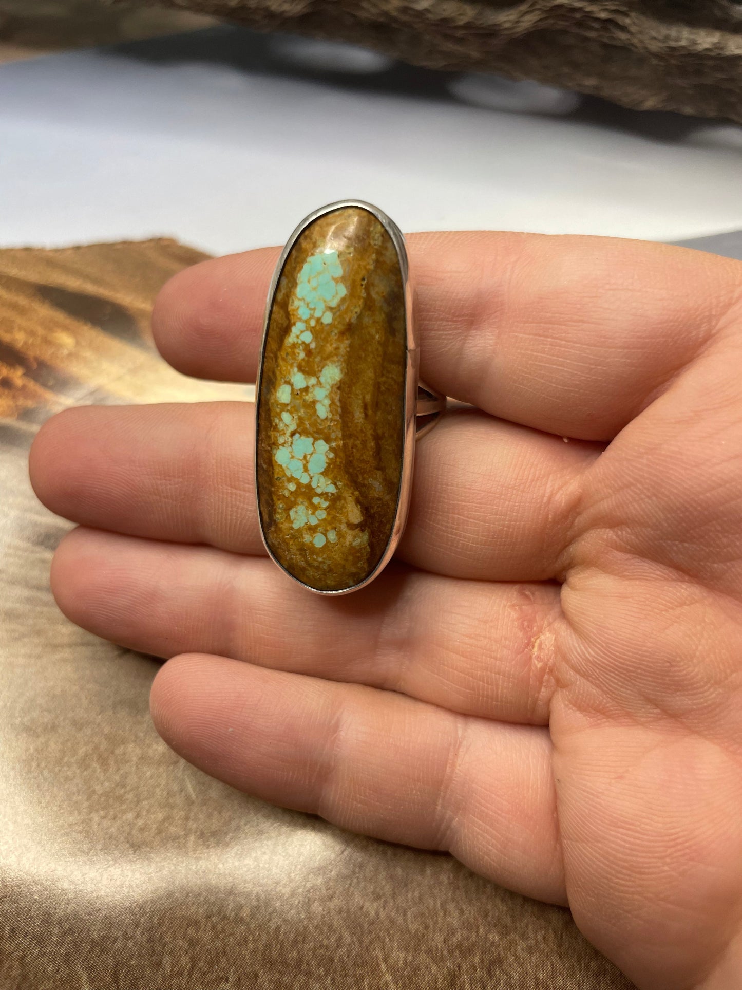 Navajo Sterling Silver & Turquoise Ring Size 9