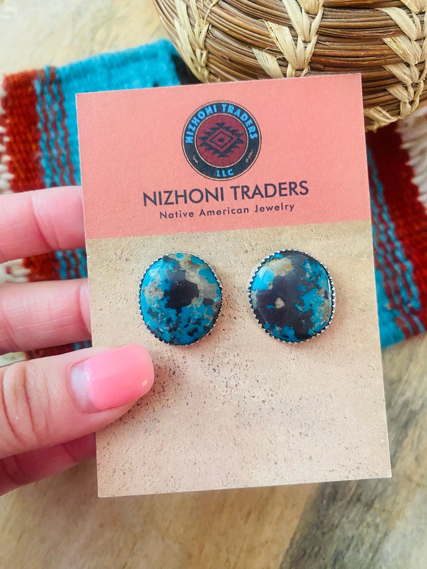 Navajo Turquoise & Sterling Silver Stud Earrings