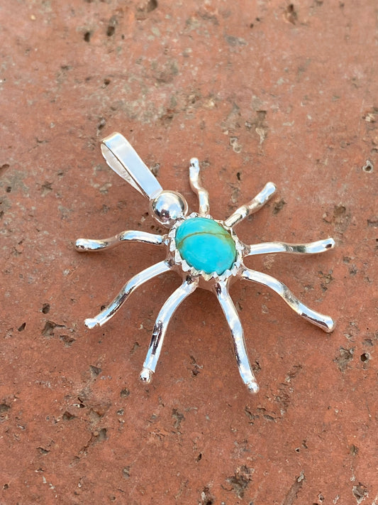 Natural Kingman Turquoise & Sterling Silver Pendant