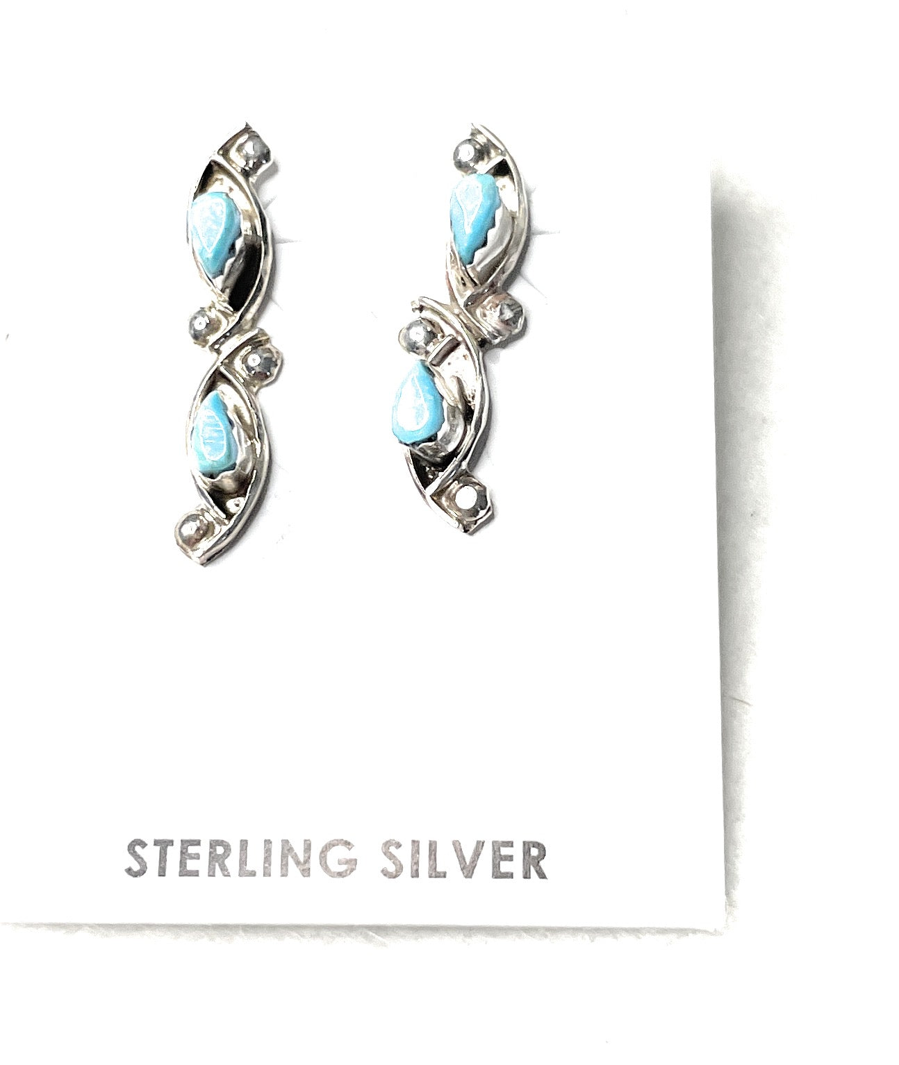 Navajo Turquoise & Sterling Silver Post Earrings