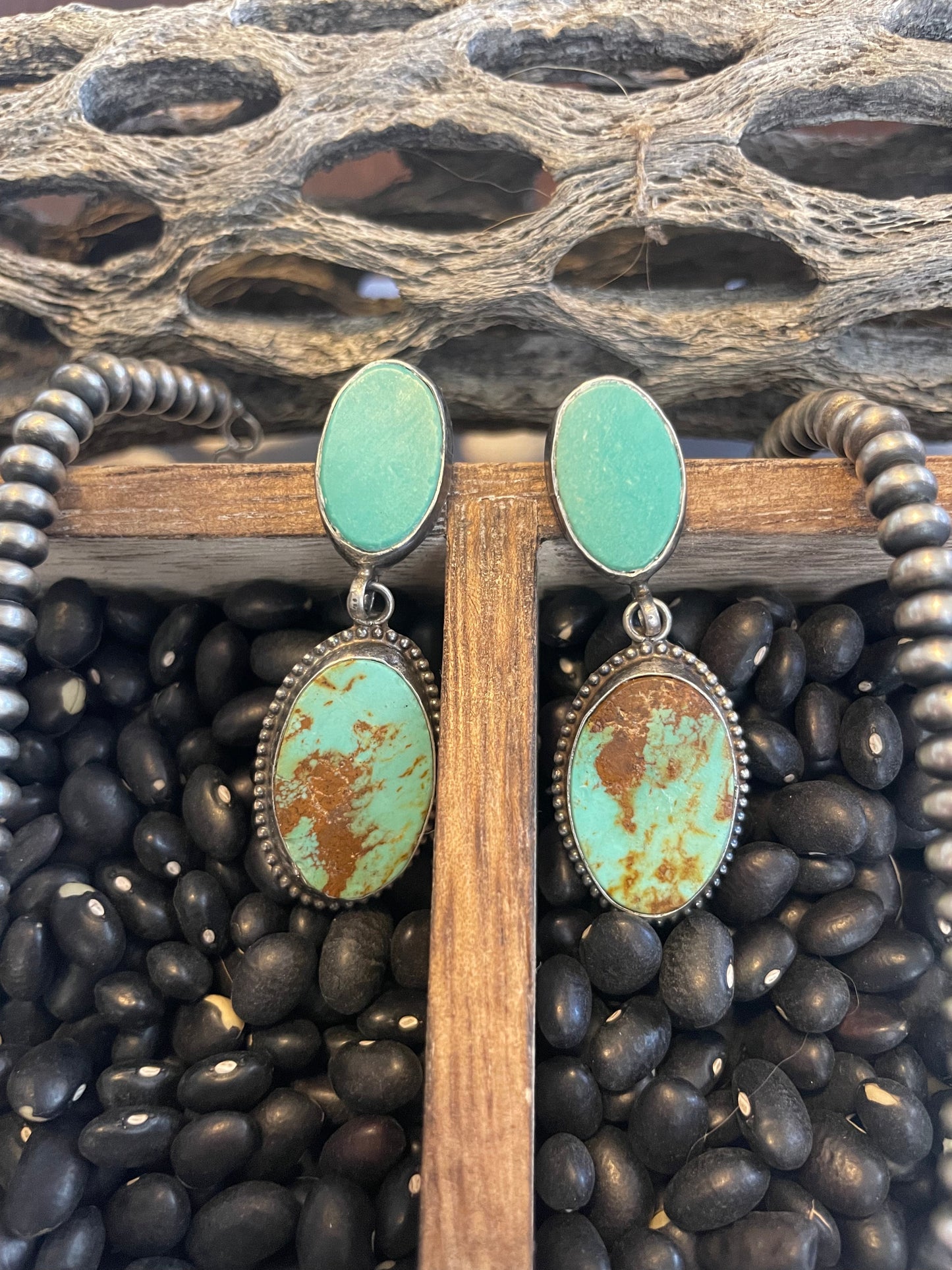 Turquoise Squash Blossom Set by the Navajo Artist Jacqueline Silver