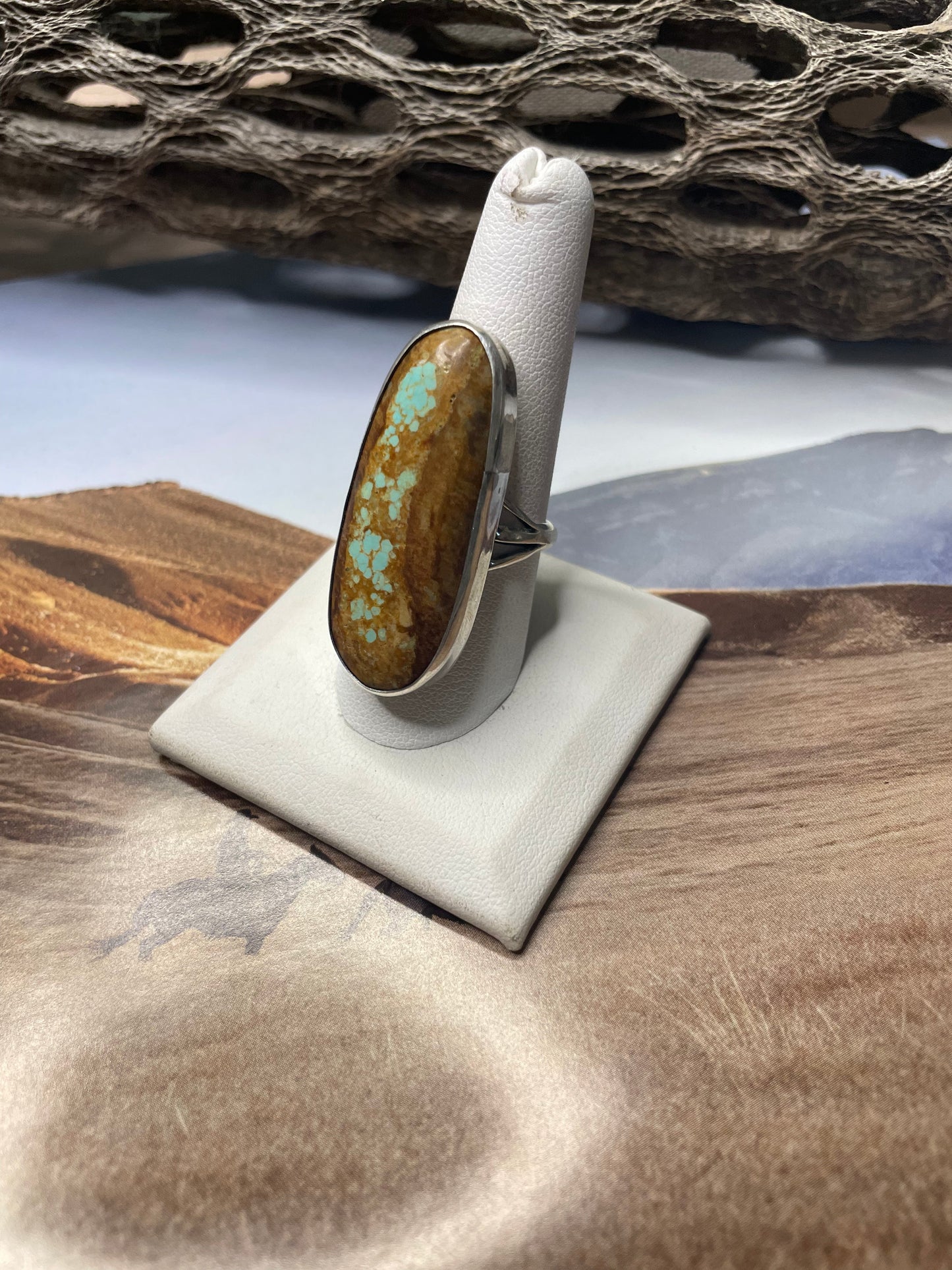 Navajo Sterling Silver & Turquoise Ring Size 9
