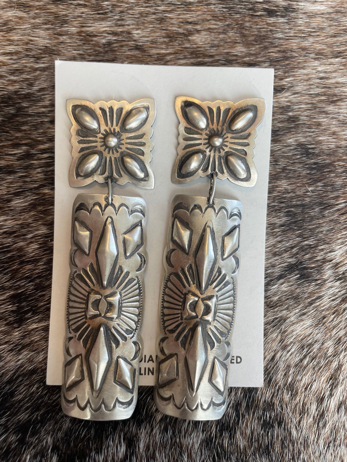 Leander Tahe Navajo Sterling Silver Earrings Handmade